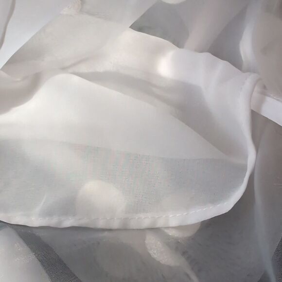 Zara White Embroidered Polka Dot Oversized Blouse With Bow Size M - Picture 11 of 11